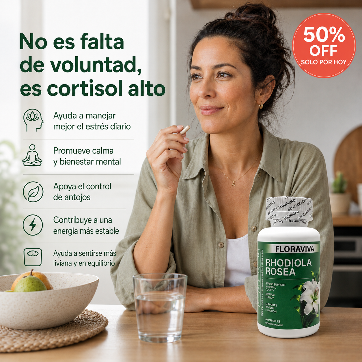 Rhodiola Rosea™ - Calma Natural para el Cortisol Alto