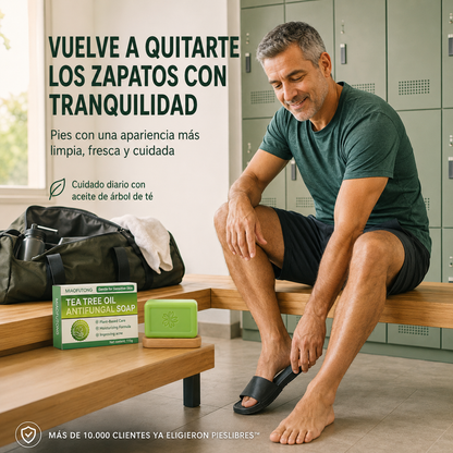 PiesLibres™ — Jabón Antifúngico con Aceite de Árbol de Té