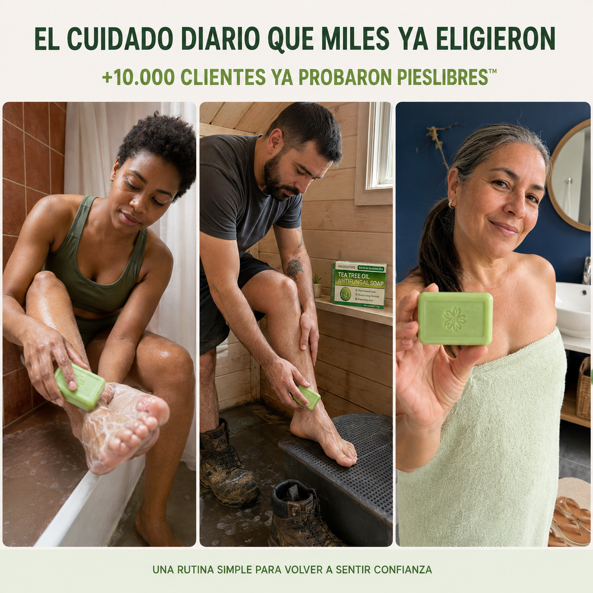 PiesLibres™ — Jabón Antifúngico con Aceite de Árbol de Té