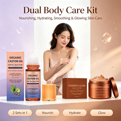 RitualRicino™ — Aceite de Ricino Multifunción con Roll-On de Cuarzo Rosa